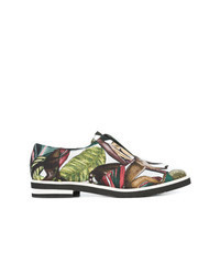 Multi colored Print Leather Oxford Shoes