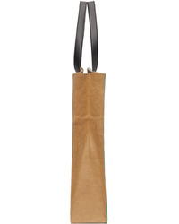 Lanvin Tan Galley Dept Edition Printed Kraft Paper Grocery Tote