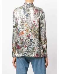 Tory Burch Printed Tie Neck Blouse