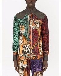 Dolce & Gabbana Animal Print Long Sleeve Shirt