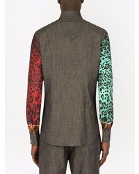 Dolce & Gabbana Animal Print Long Sleeve Shirt