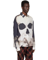 424 Black Off White Printed Shirt