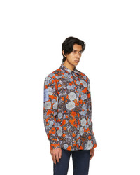 McQ Blue And Orange Relaxed Long Shirt