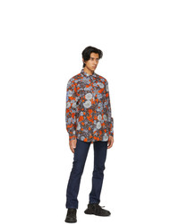 McQ Blue And Orange Relaxed Long Shirt