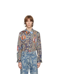 Martine Rose Blue Graphic Classic Shirt