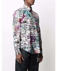 Moschino Glitch Print Long Sleeve Shirt