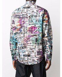 Moschino Glitch Print Long Sleeve Shirt