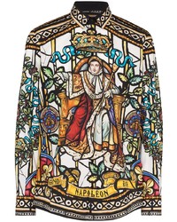 Dolce & Gabbana Kings Age Printed Cotton Shirt