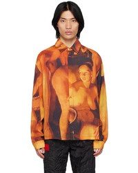 424 Orange Printed Shirt