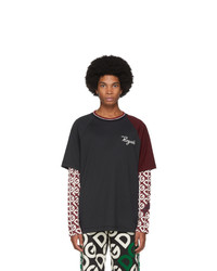 Dolce and Gabbana Black Royals Long Sleeve T Shirt