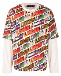 Lanvin Logo Print Crewneck Layered T Shirt