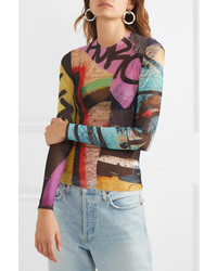 MARQUES ALMEIDA Printed Stretch Tulle Top