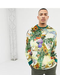 ASOS DESIGN T Sleeve T Shirt With All Over Festive Print