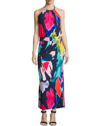 Trina Turk Halter Neck Printed Maxi Dress Multicolor
