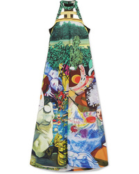 Mary Katrantzou Printed Cutout Crepe Maxi Dress