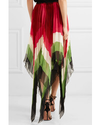 Gucci Pliss Silk Midi Skirt