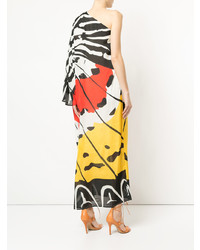 Dhela Butterfly Wing Print One Shoulder Dress