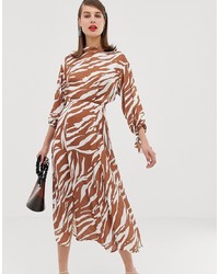 ASOS DESIGN Zebra Print Midi Dress