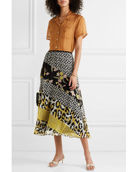 Diane von Furstenberg Darcie Printed Silk Chiffon Midi Skirt
