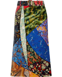 Rosie Assoulin Printed Cotton Velvet Midi Skirt