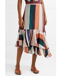 Apiece Apart Rosita Striped Linen And Wrap Skirt