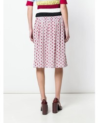Marni Ruched Waist Printed Midi Skirt