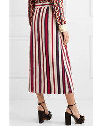 Gucci Striped Denim Midi Skirt