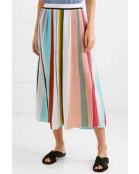 Missoni Striped Ribbed Crocheted Cotton Midi Skirt