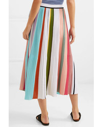 Missoni Striped Ribbed Crocheted Cotton Midi Skirt