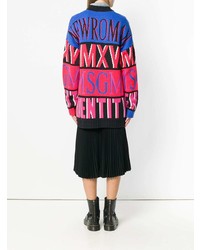 MSGM Oversized Intarsia Knit Cardigan