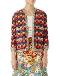 Multi colored Print Open Jacket