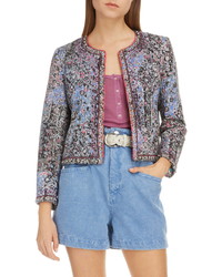 Isabel Marant Studded Patchwork Cotton Linen Jacket