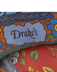 Drakes Drakes Paisley Print Silk Pocket Square