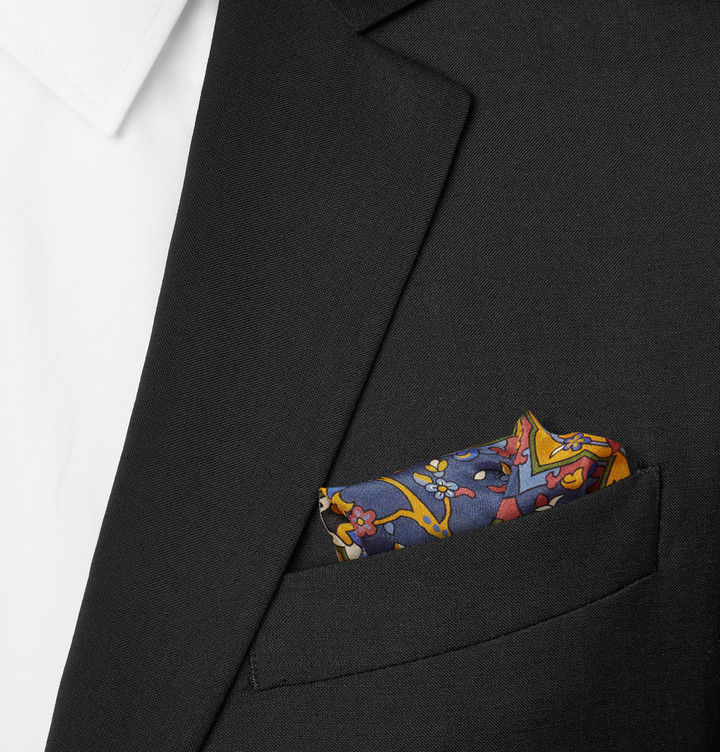 A selection of Drake's Galaxy Print pocket squares in brightly