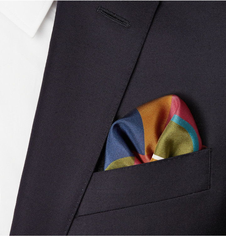 A selection of Drake's Galaxy Print pocket squares in brightly