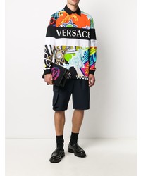 Versace Abstract Print Polo Shirt