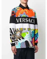 Versace Abstract Print Polo Shirt