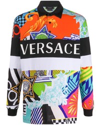 Versace Abstract Print Polo Shirt