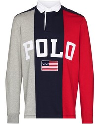 Polo Ralph Lauren Logo Print Panelled Polo Shirt