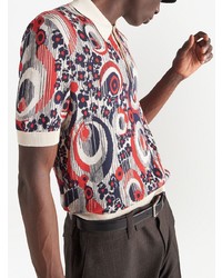 Prada Abstract Print Polo Shirt