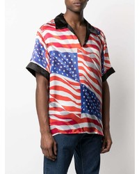 Phipps American Flag Print Polo Shirt