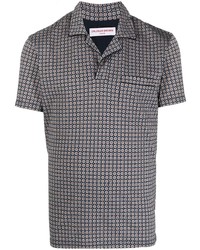 Orlebar Brown Geometric Print Short Sleeved Polo Shirt
