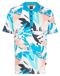 BOSS Leaf Print Short Sleeve Polo Shirt