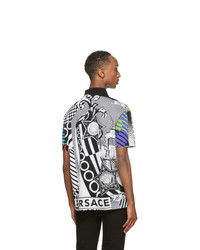Versace Multicolor Collage Print Taylor Fit Polo