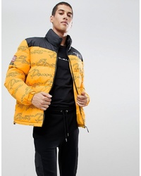 Penn Sport Puffer Jacket In Yellow With All Over