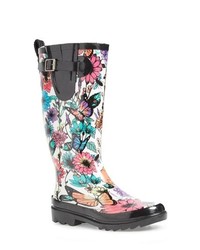 Multi colored Print Rain Boots