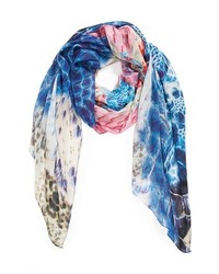 Front Row Society Caruncle Reptile Print Scarf Blue Multi One Size One Size
