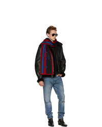 Givenchy Red And Black Gv World Tour Scarf