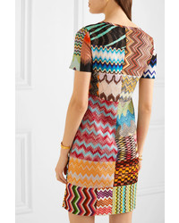 Missoni Patchwork Crochet Knit Mini Dress