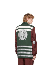 Undercover Green And Burgundy Graphic Pattern Jacket